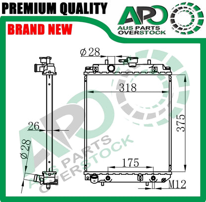 Radiator DAIHATSU SIRION 5DR M100/M101 4/98-8/04 AUTO&MANUAL