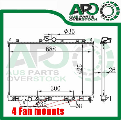 Radiator for Mitsubishi OUTLANDER ZE ZF 2002-2006 Auto Manual Free Cap