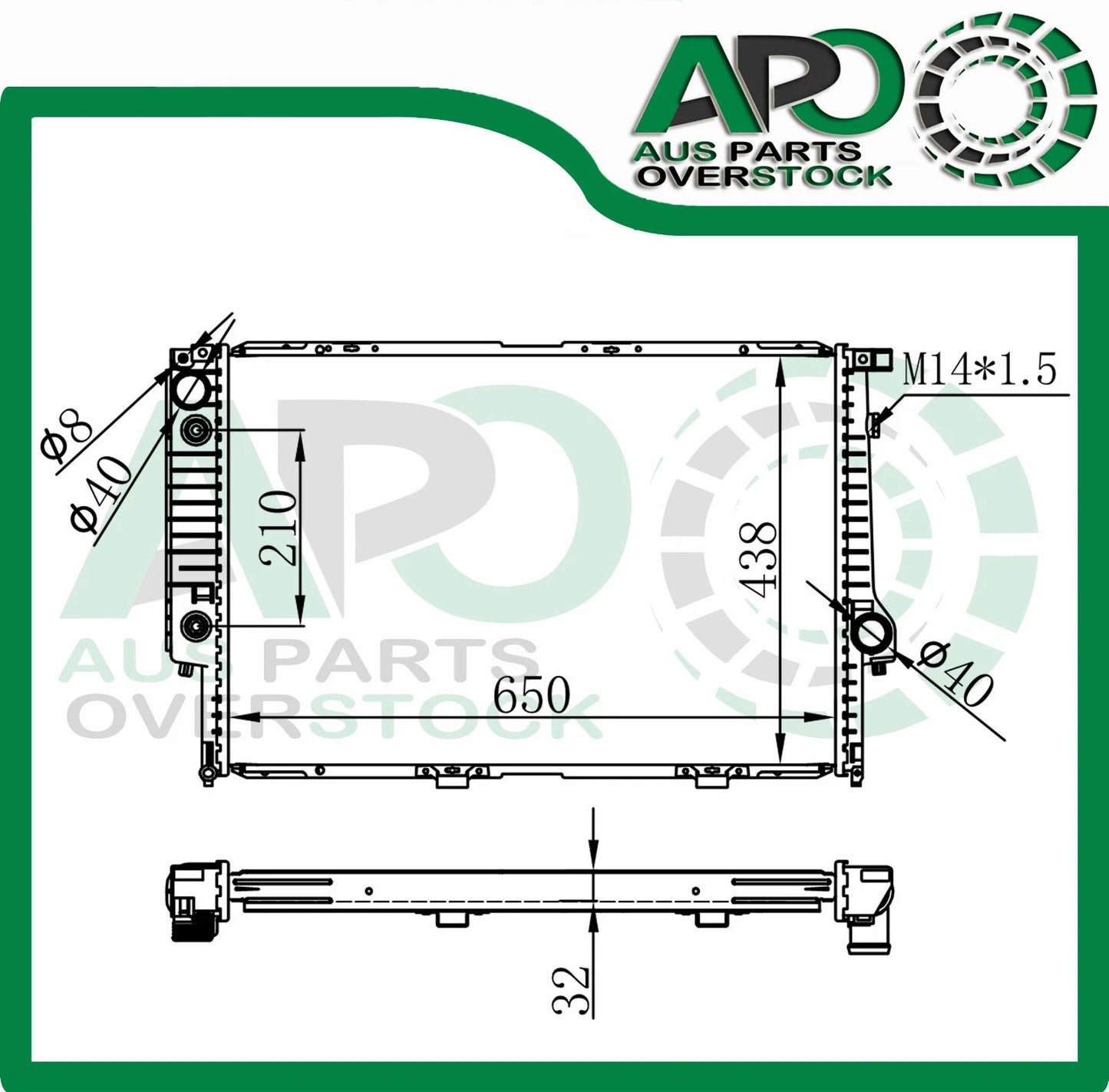 Radiator for BMW 5 Series E34 87-95 / 7 Series E32 730i 730iL 750i / 8 Series E31 850Ci 1989-1994
