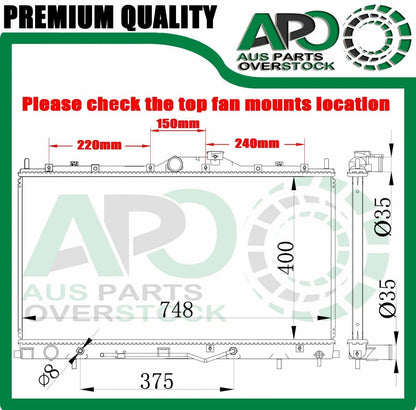 Radiator MITSUBISHI 380 DB 3.8L V6 Auto Manual 2005-2008 with Cap