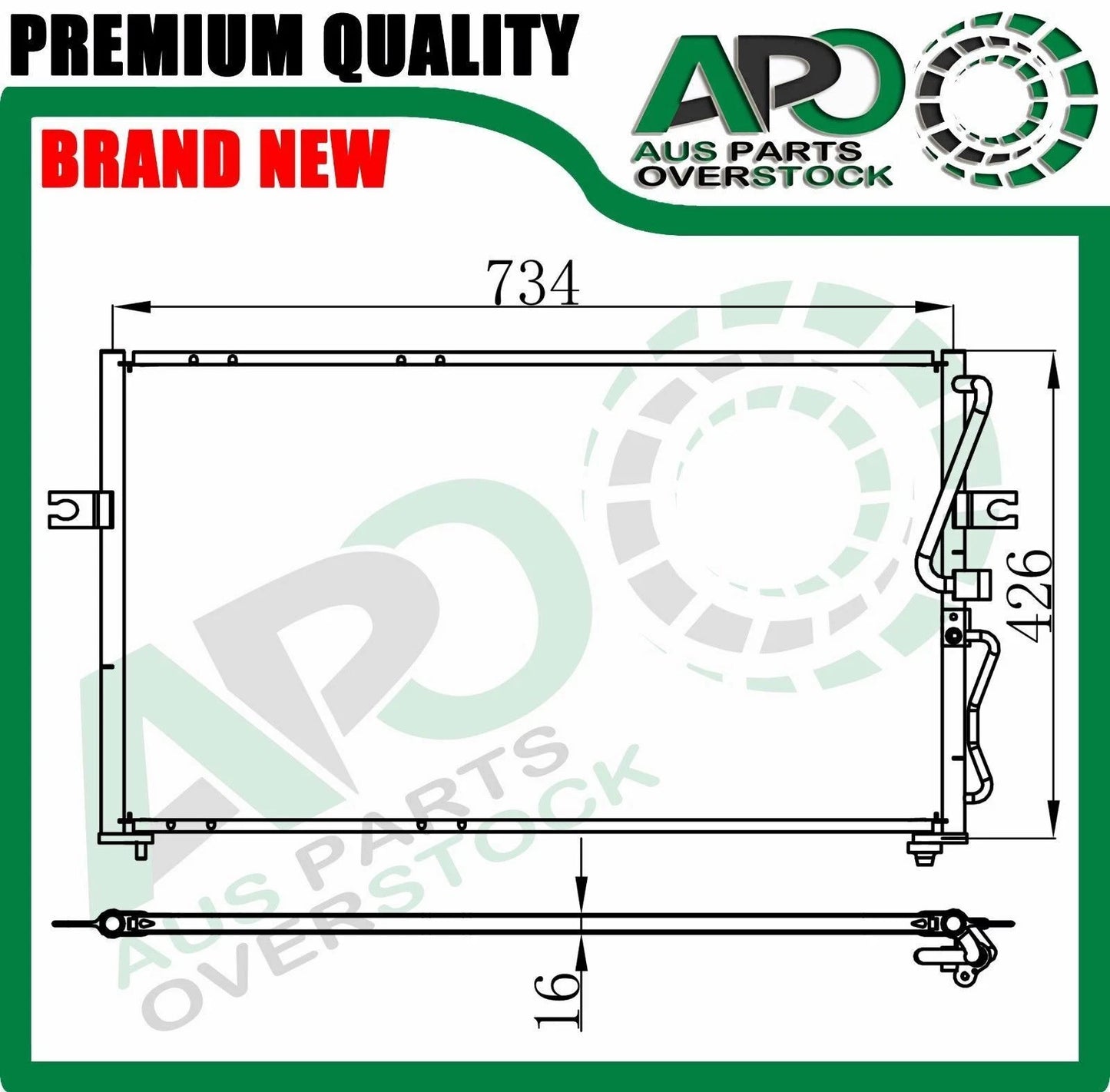 Air Condenser for KIA CARNIVAL KV II 2.5L 2.9CRDi 8/1999-7/2006