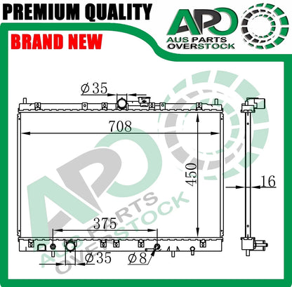 Radiator for Mitsubishi NIMBUS UG 2.4L Petrol 7/1998-2004 Auto Manual